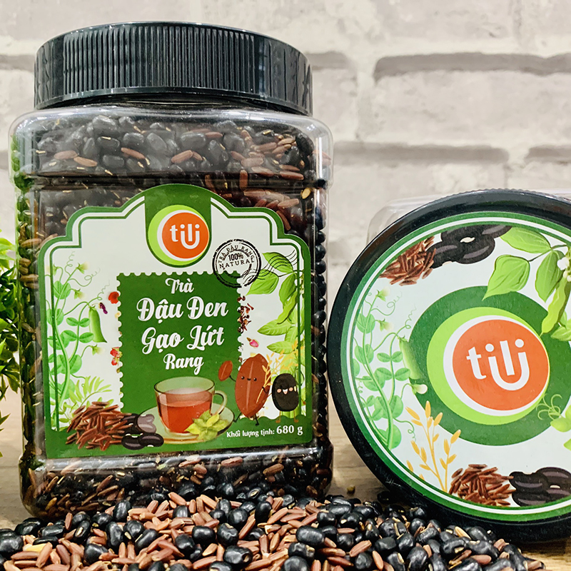 Tr&agrave; đậu đen gạo lứt rang Tili 680gr